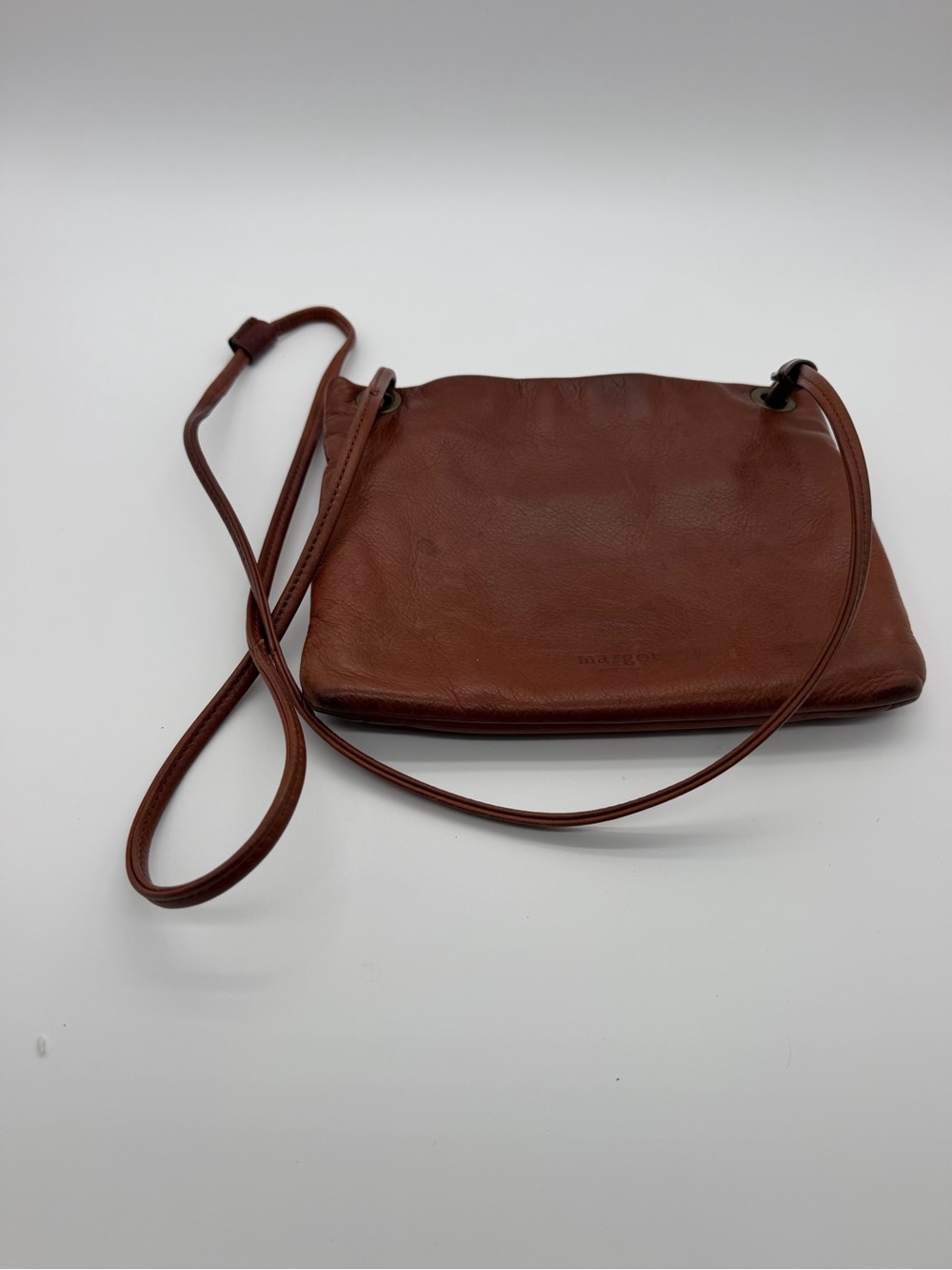 margot Leather Crossbody Bag in Chestnut Brown